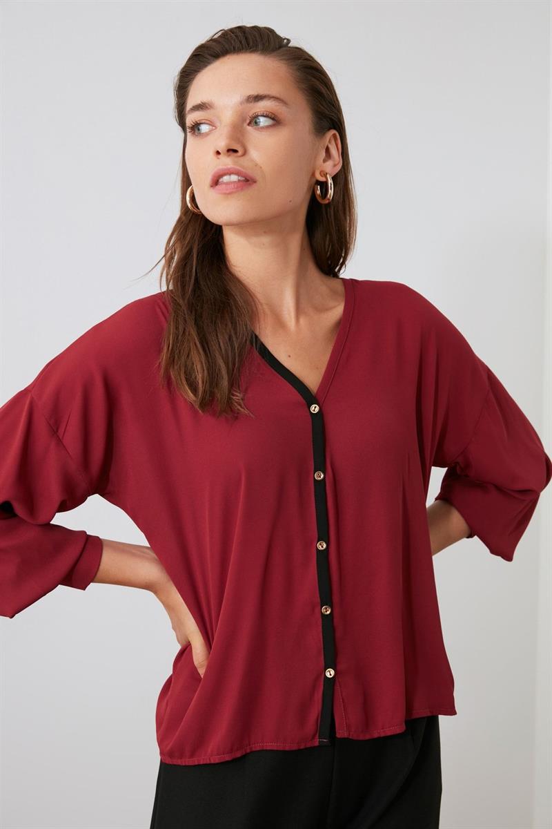 Burgundy Striped Shirt