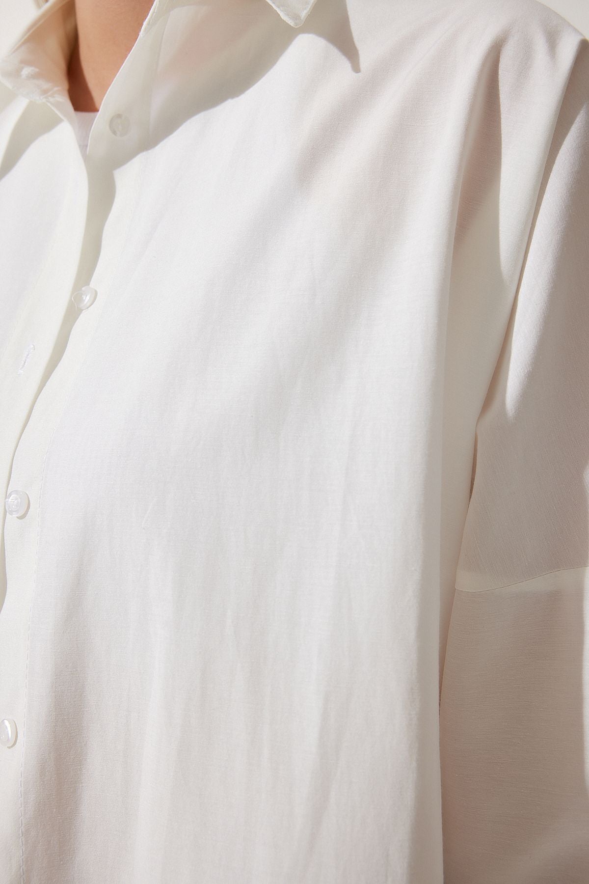 Oversized Button Down Shirt - White