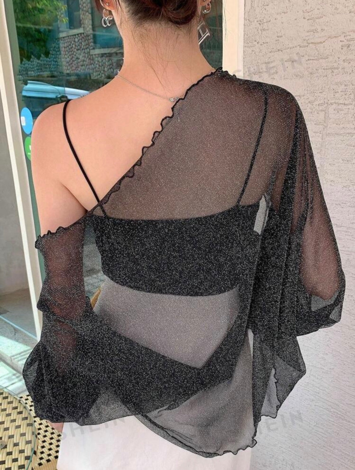 DAZY Solid Flounce Sleeve Top
