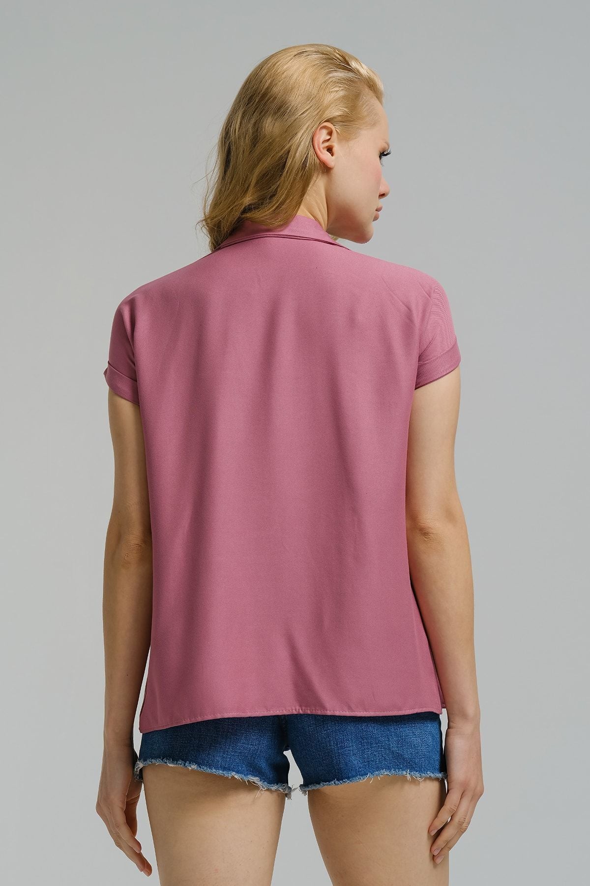 Half Sleeves Button Down (Rose Pink) - Armonika