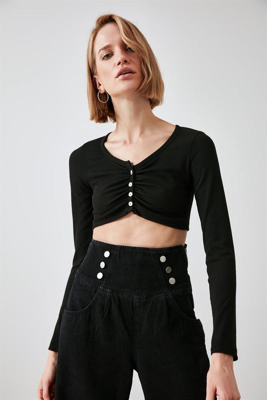 Basic black Crop Top