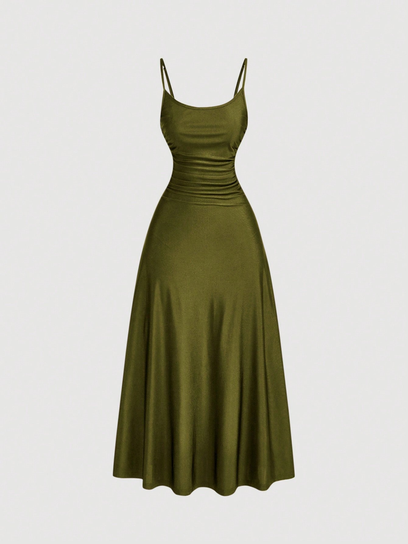 Olive Meadow - Olive Ruched Slip dress Set