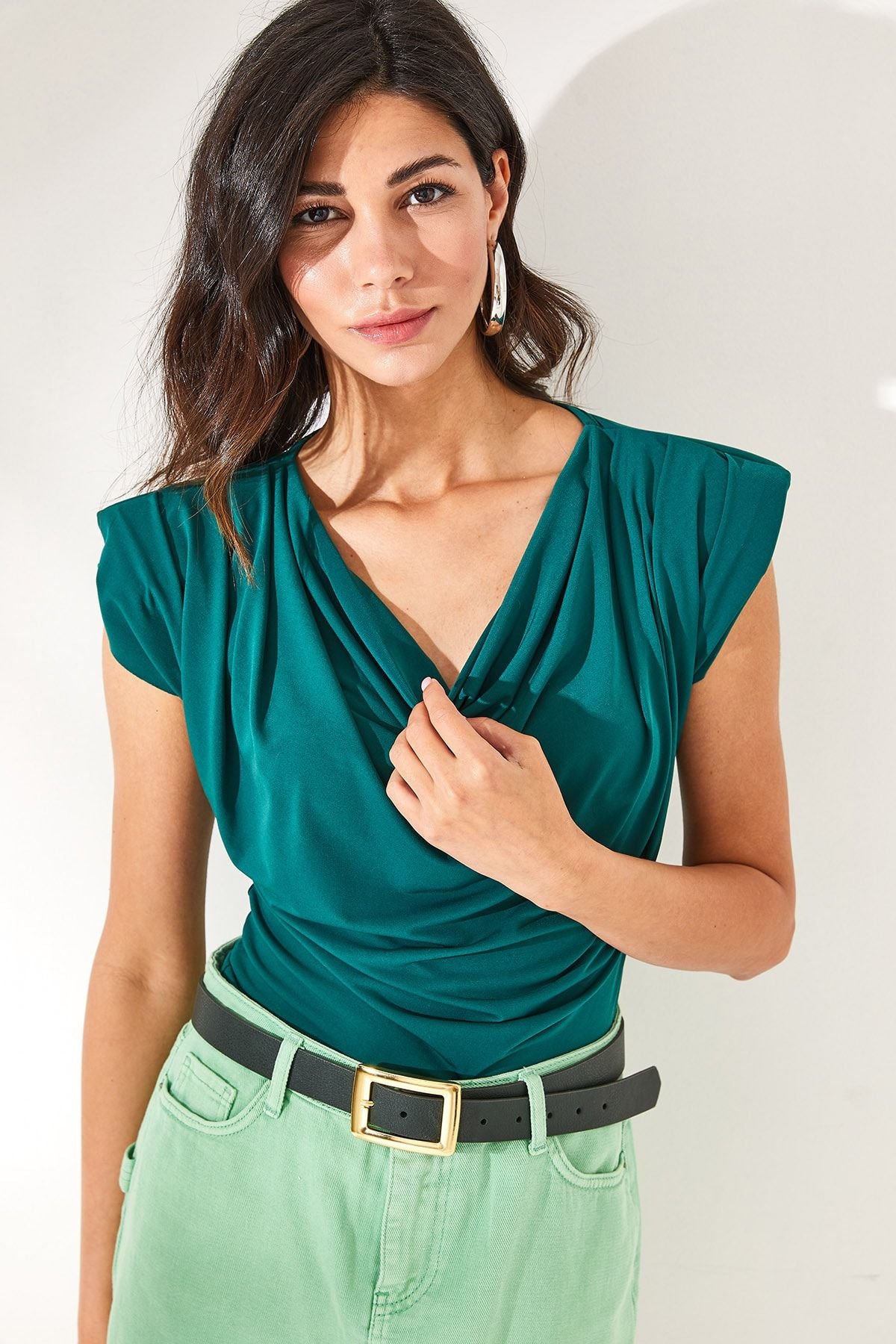 Emerald Green Padded Blouse