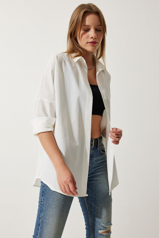 Oversized Button Down Shirt - White