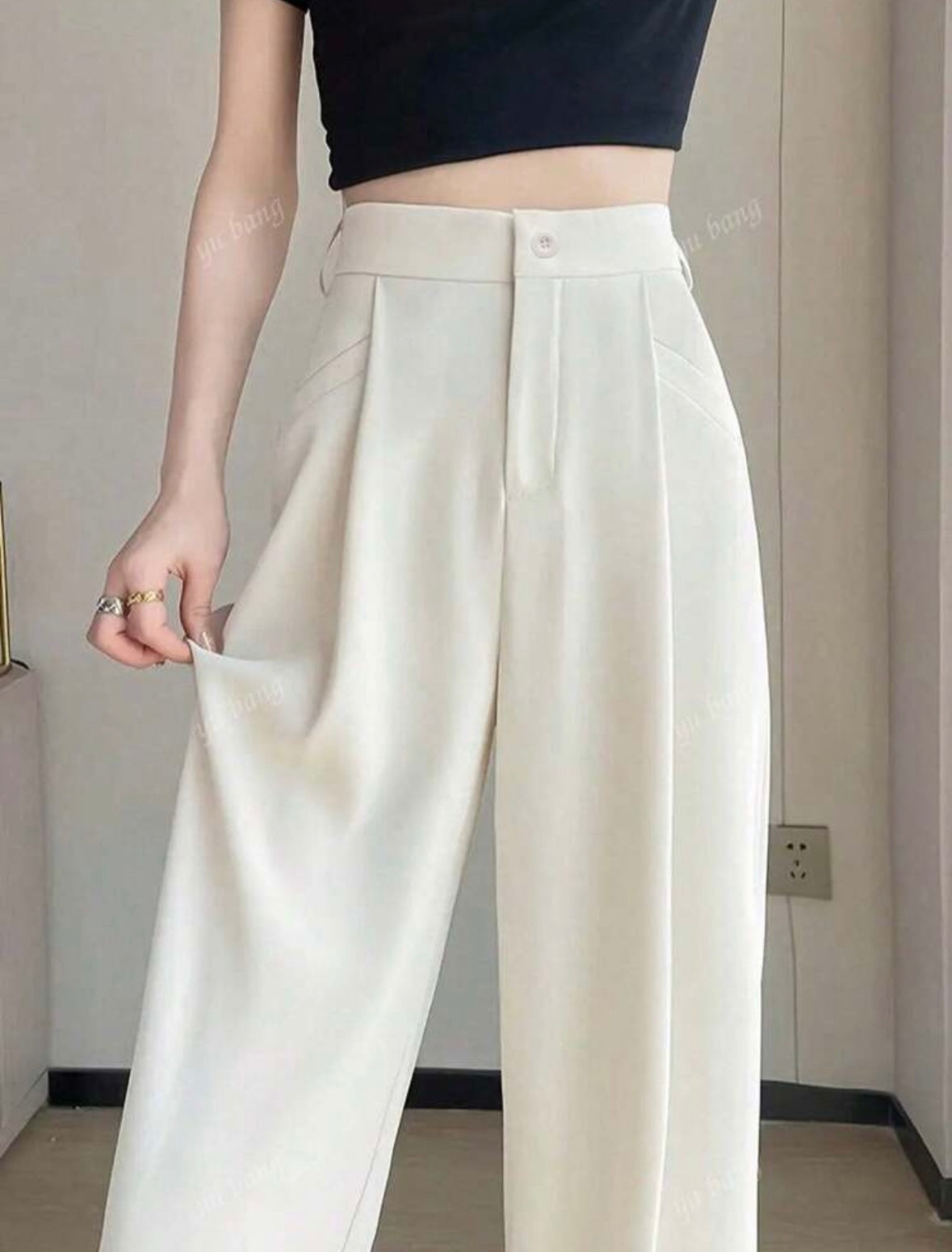 SHEIN High-End Flowy Straight Leg Pants